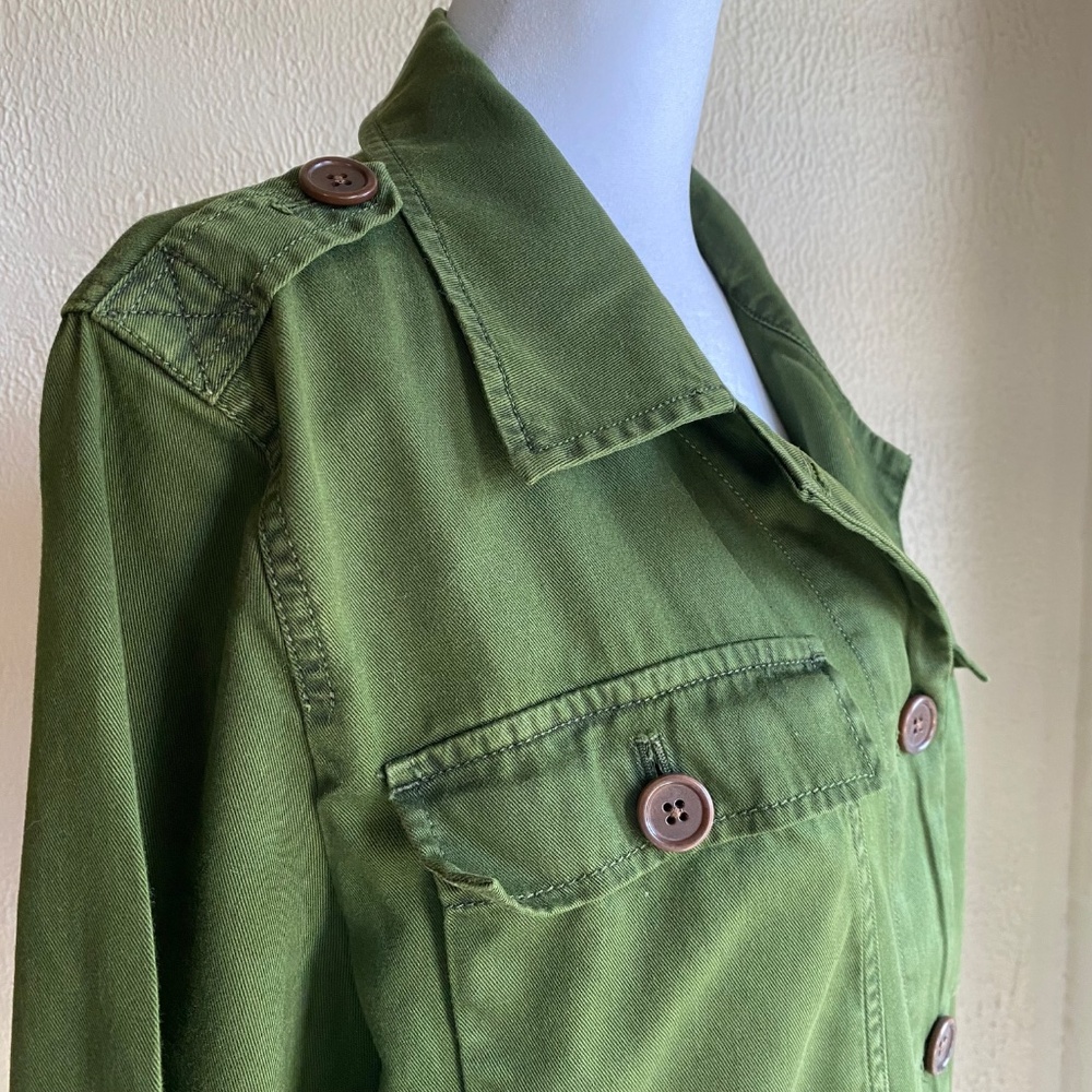 J. Crew green twill utility short swing field jacket Size M - Picture 5 of 13